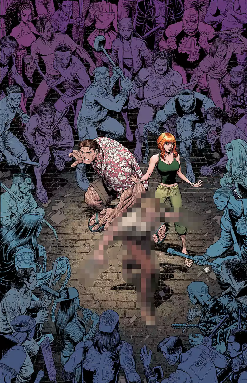 X-Men: Blue #6 cover art by Arthur Adams.